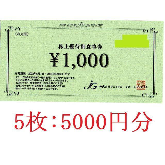 ジェイグループホールディングス　株主優待券　8000円分