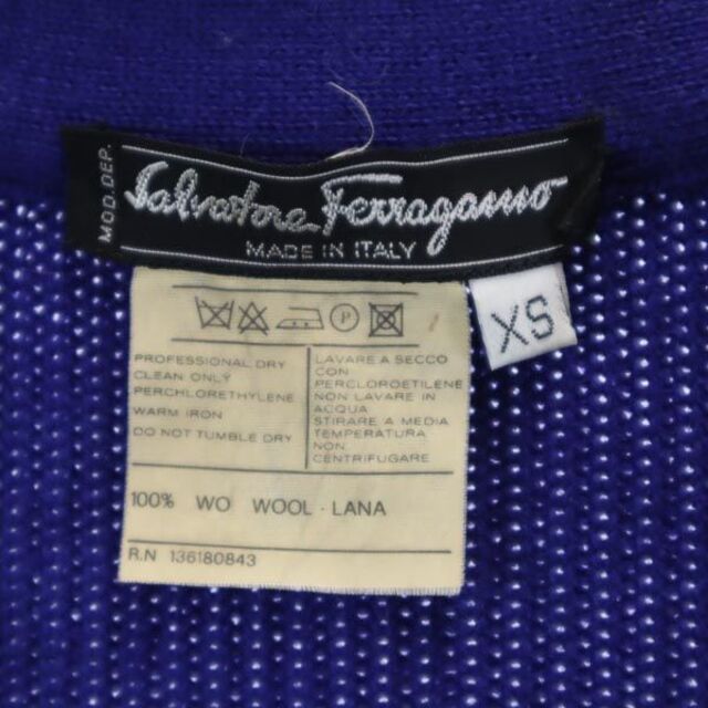 サルヴァトーレフェラガモ イタリア製 ウール100％ 長袖 ニットカーディガン XS 青系 Salvatore Ferragamo レディース   【230128】 7