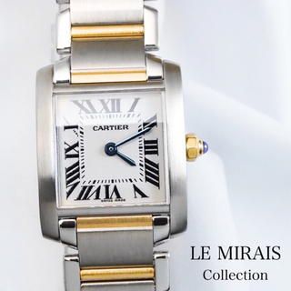 Cartier - 【仕上済】カルティエ タンクフランセーズ コンビ ブレス レディース 腕時計