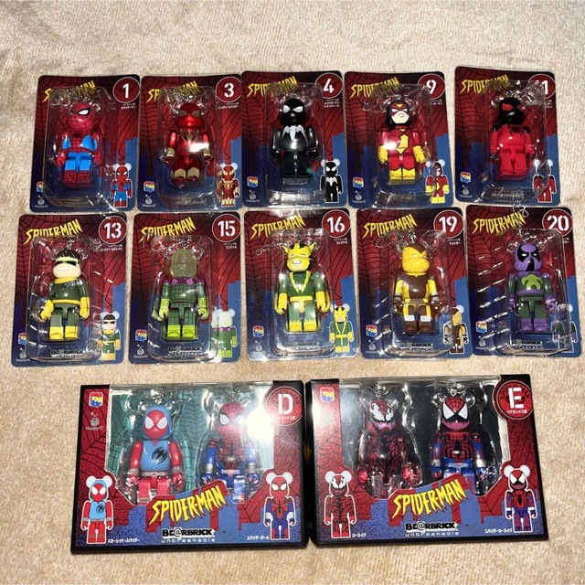 【超お買い得!】 ハッピーくじ ベアブリック マーベル スパイダーマン 100% 7種セット