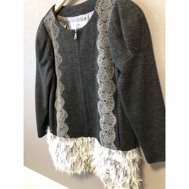 Kaon】カオン ノーカラー ファー コート size 36 レディース