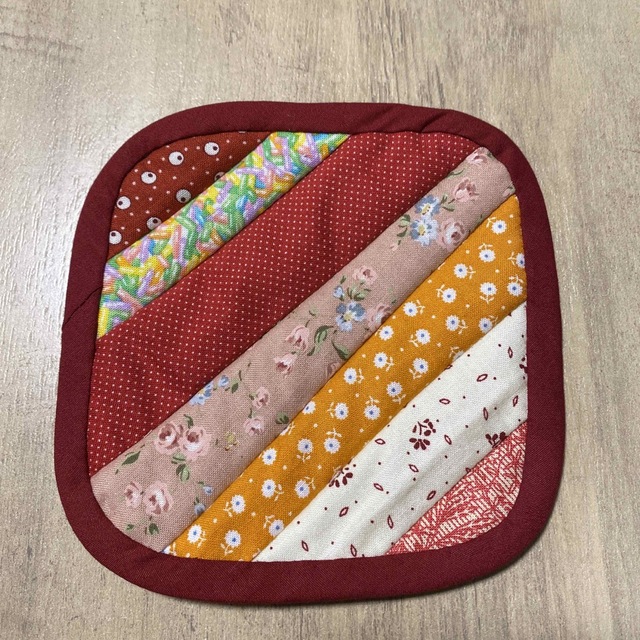カントリー雑貨 コースター2枚セット ハンドメイド パッチワークキルト
