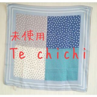 テチチ(Techichi)の未使用　Te chichi　テチチ　水玉　ドット　スカーフ　水色(バンダナ/スカーフ)