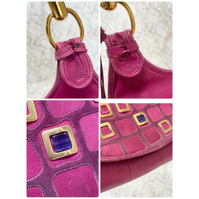 希少】Christian Dior ハンドバッグ ストーン ピンク D金具 割引 www