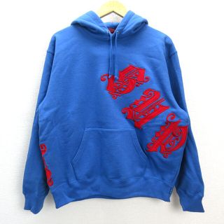 シュプリーム(Supreme)のy■2021SS・新品■SUPREME/シュプリームOld English Wrap Hooded オールドイングリッシュ ラップスウェットパーカ■水色【メンズS】MENS【新品】■(パーカー)