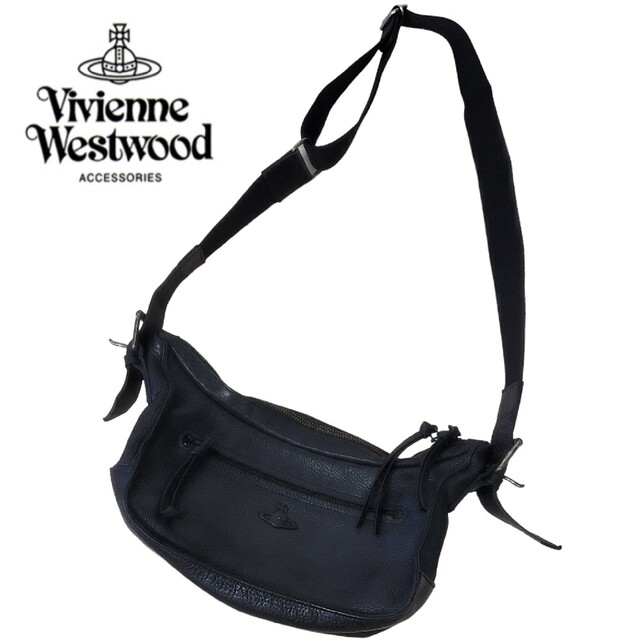 Vivienne Westwood(ヴィヴィアンウエストウッド)の【レア】男女兼用 ヴィヴィアンウエストウッド 牛革 レザーショルダーバッグ メンズのバッグ(ショルダーバッグ)の商品写真