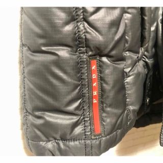 くすみ水色 PRADA ダウンジャケット 46 ブラック 黒 ショート丈 メンズ