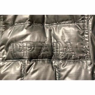 くすみ水色 PRADA ダウンジャケット 46 ブラック 黒 ショート丈 メンズ