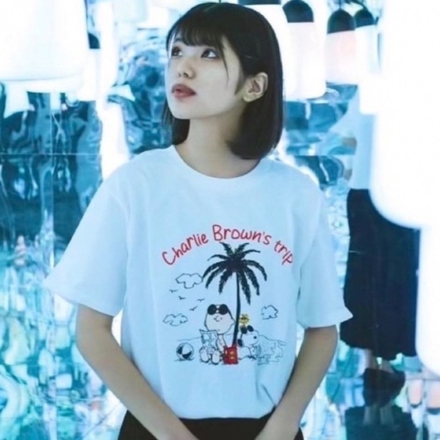 SNOOPY(スヌーピー)の沖縄限定　OKINAWAPOP.JP スヌーピーSNOOPY Tシャツホワイト エンタメ/ホビーのおもちゃ/ぬいぐるみ(キャラクターグッズ)の商品写真