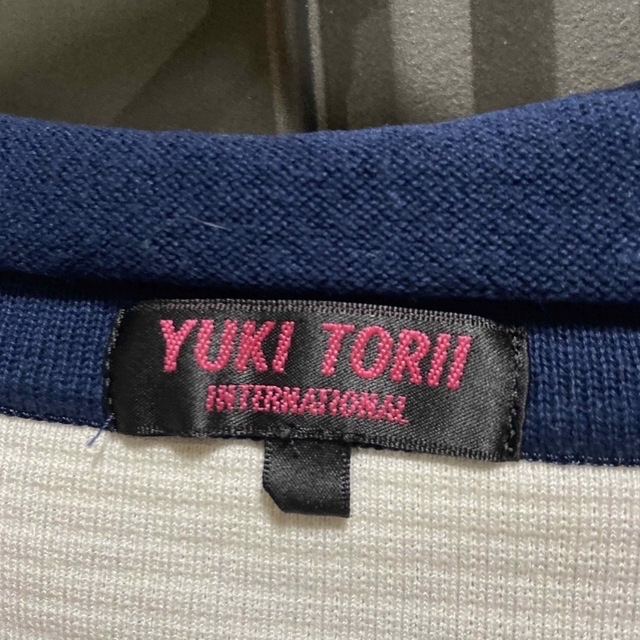 YUKI TORII INTERNATIONAL(ユキトリイインターナショナル)のユキトリイ　カーディガン　タオル地　白　ホワイト　ネイビー レディースのトップス(カーディガン)の商品写真