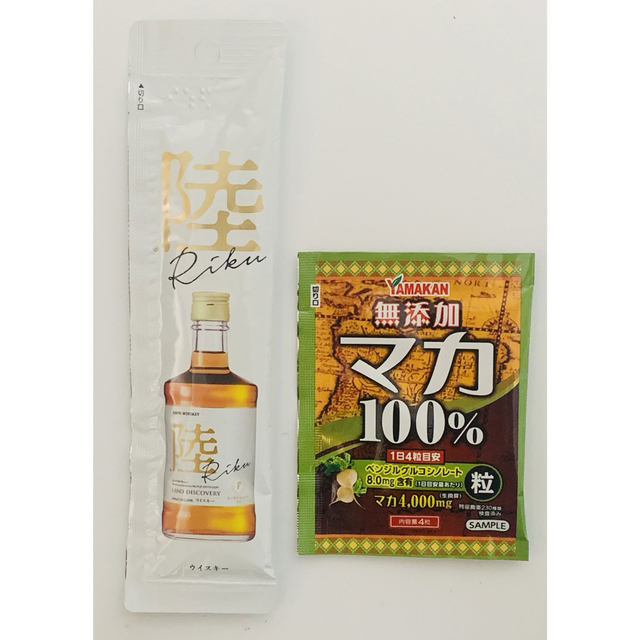 キリン(キリン)のウイスキーパウチ 陸 + マカ100% サンプル 食品/飲料/酒の酒(ウイスキー)の商品写真