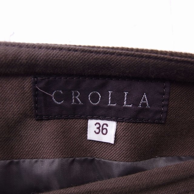 CROLLA(クローラ)のクローラ crolla タック タイトスカート ミニ 無地 コットン 綿 36 レディースのスカート(ミニスカート)の商品写真