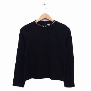 ウィルセレクション(WILLSELECTION)のウィルセレクション ニット セーター 長袖 ビジュー シンプル M ブラック(ニット/セーター)