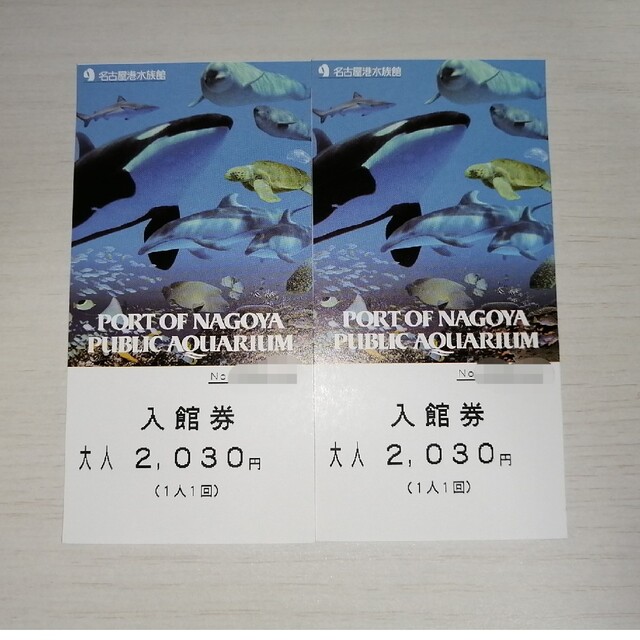 送料無料 名古屋港水族館ペアチケット 2枚セット チケットの施設利用券(水族館)の商品写真