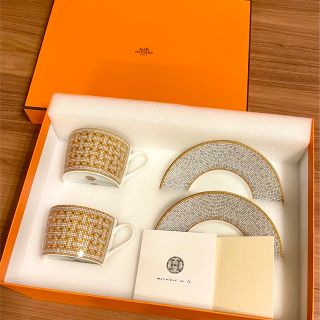 エルメス(Hermes)の【新品　ギフト包装】エルメス モザイク ティーカップ&ソーサー (グラス/カップ)