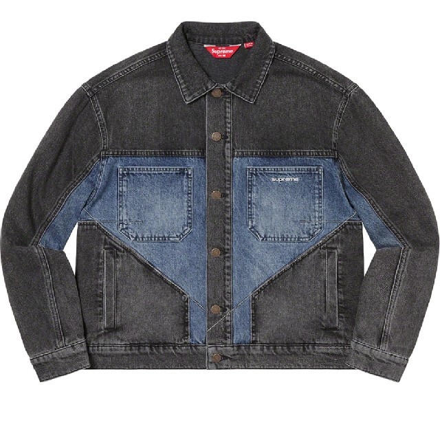 22FW Supreme 2-Tone Paneled Denim Jacket