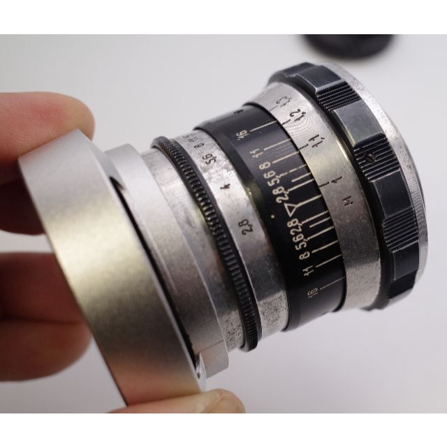40　初期型ゼブラ　インダスター61 　オールドレンズ　アダプター付 スマホ/家電/カメラのカメラ(レンズ(単焦点))の商品写真