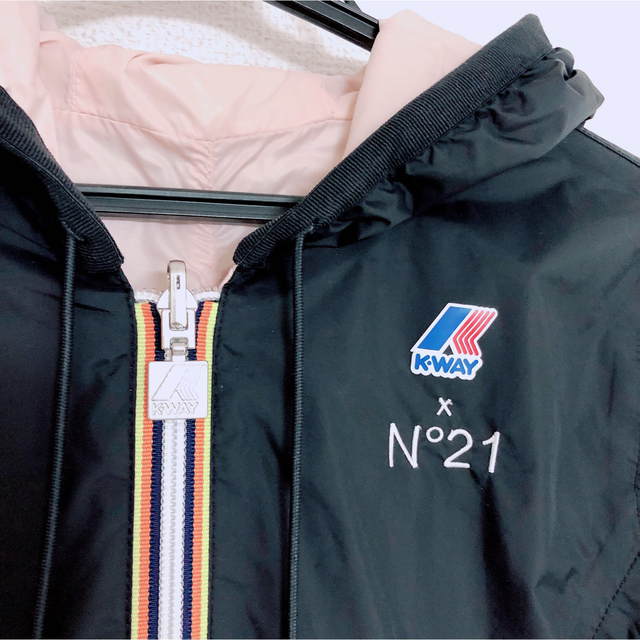 N°21 - K-WAY × N°21 ブルゾン ナイロン 黒 ピンク リバーシブルの通販