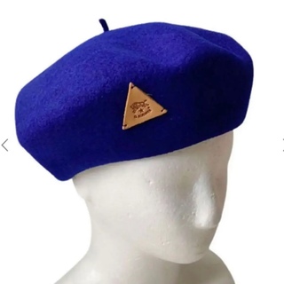 イルビゾンテ(IL BISONTE)の【新品未使用】IL BISONTE ベレー帽　ブルー(ハンチング/ベレー帽)