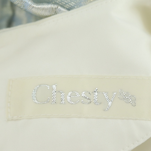 Chesty(チェスティ)のチェスティ ドッキングジャガードワンピース 膝丈 フレア パール ビジュー レディースのワンピース(ひざ丈ワンピース)の商品写真