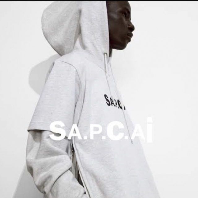 sacai apc パーカー フーディー グレー xs