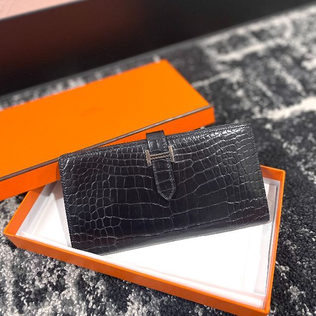 格安新品 Hermes - エルメス ベアンスフレ アリゲーター ブルーマリン