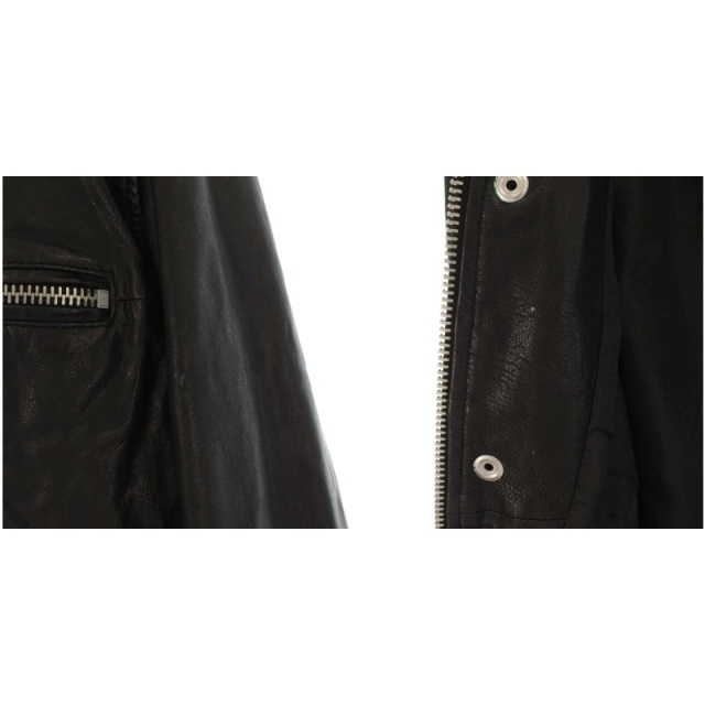 DIESEL(ディーゼル)のDIESEL レザージャケット 革ジャン ライダース シングル 羊革 S 黒 メンズのジャケット/アウター(ライダースジャケット)の商品写真