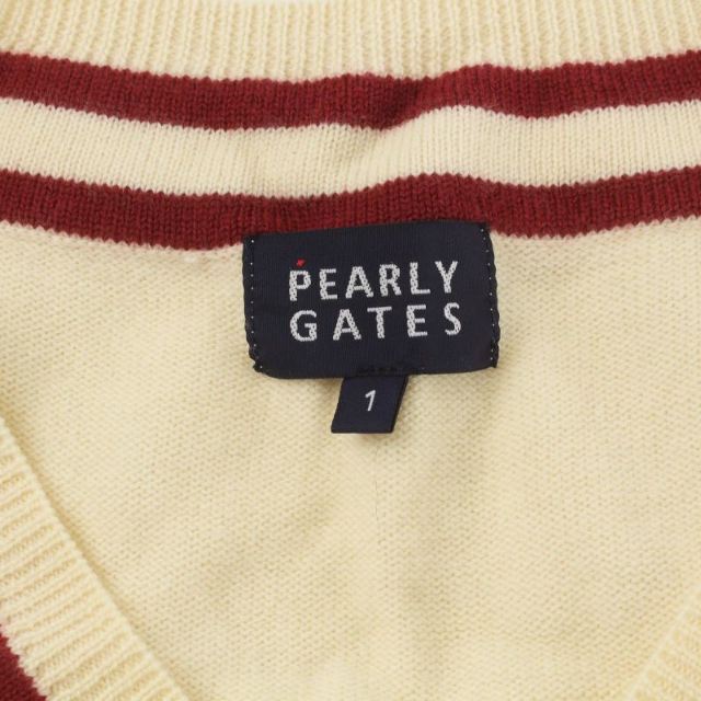 PEARLY GATES(パーリーゲイツ)のPEARLY GATES ベスト ニット ノースリーブ 1 S アイボリー レディースのトップス(ベスト/ジレ)の商品写真