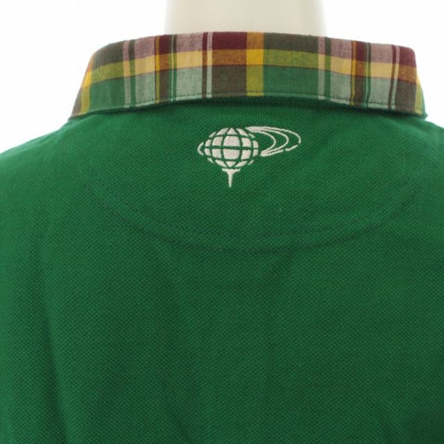 ビームスゴルフ ポロシャツ プルオーバー 衿チェック 半袖 L 緑 レディースのトップス(ポロシャツ)の商品写真