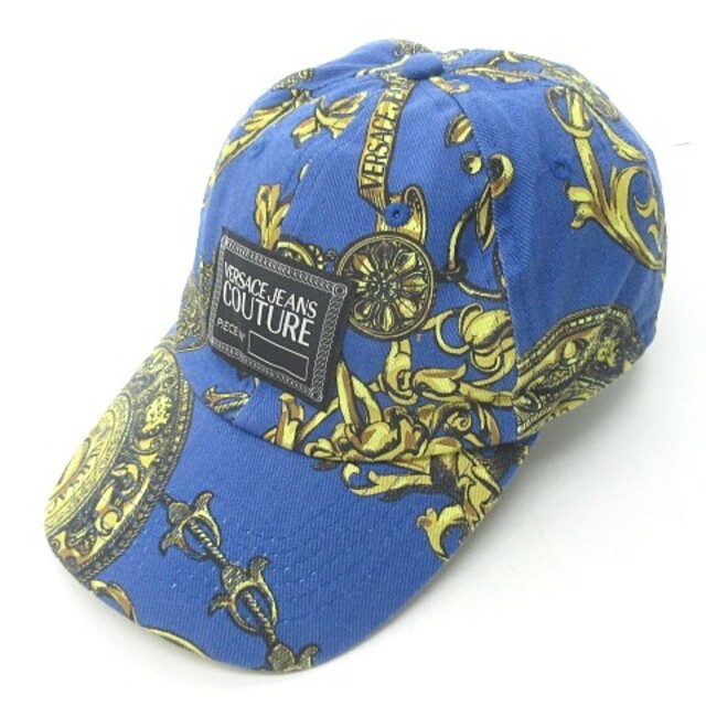 ヴェルサーチジーンズ VERSACE 美品 バロック柄 キャップ 帽子 ブルー