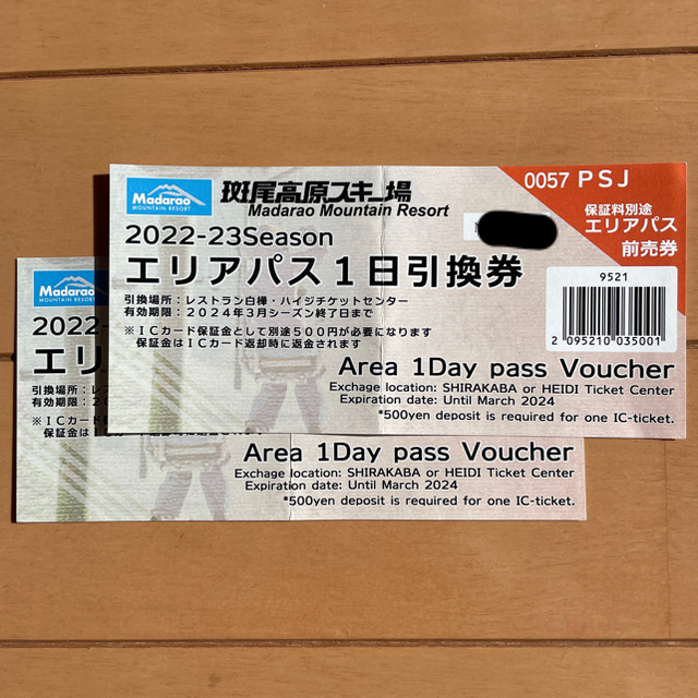斑尾高原スキー場　1日リフト券×2 チケットのスポーツ(ウィンタースポーツ)の商品写真