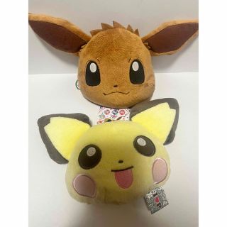 ポケモン(ポケモン)のピチュー、イーヴイ ぬいぐるみパスケース(キャラクターグッズ)