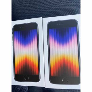 アイフォーン(iPhone)の新品未開封iPhone SE 第3世代 64GB ブラック2台(スマートフォン本体)