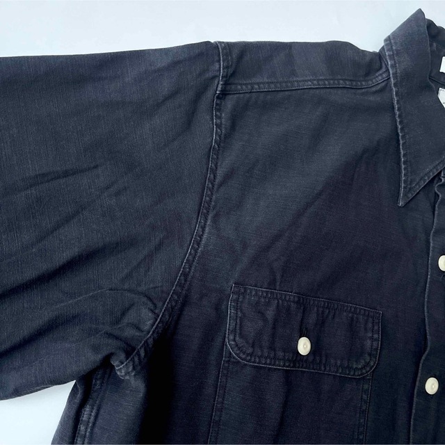 MADISONBLUE(マディソンブルー)のマディソンブルー　定番　ハンプトンシャツ　バックサテンシャツ　M  黒 レディースのトップス(シャツ/ブラウス(長袖/七分))の商品写真