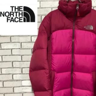 ザノースフェイス(THE NORTH FACE)の希少 ザノースフェイス ローズピンク切替 デザイン ダウンジャケット Mサイズ(ダウンジャケット)