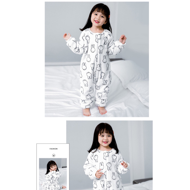 ミッフィーパジャマ　もこもこ　ふわふわ　ロンパース　カバーオール110 キッズ/ベビー/マタニティのキッズ服女の子用(90cm~)(パジャマ)の商品写真