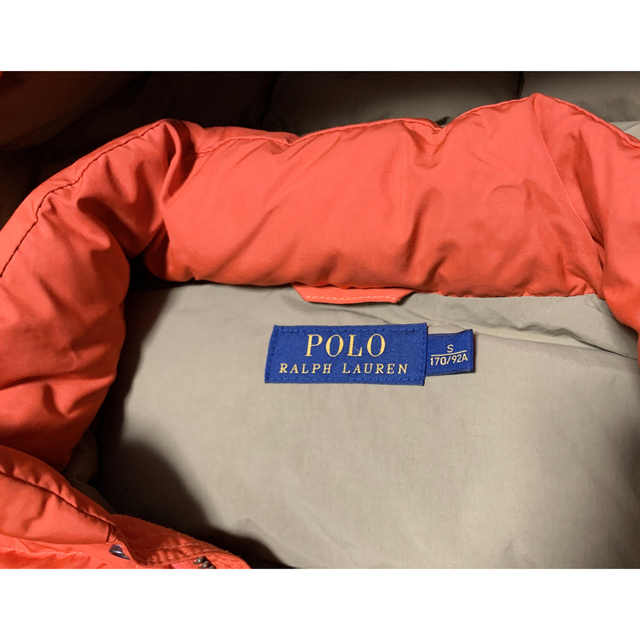 POLO RALPH LAUREN(ポロラルフローレン)の【美品】ラルフローレン/ダウンベストフード付164〜170cmオレンジ/肉厚極暖 メンズのジャケット/アウター(ダウンベスト)の商品写真