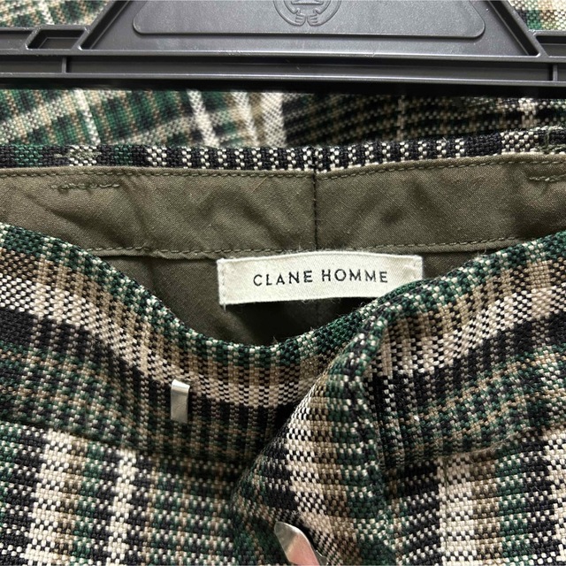 CLANE HOMME チェックワイドスラックス