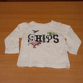 シップスキッズ(SHIPS KIDS)のSHIPS　長袖Tシャツ80 白　恐竜(Ｔシャツ)