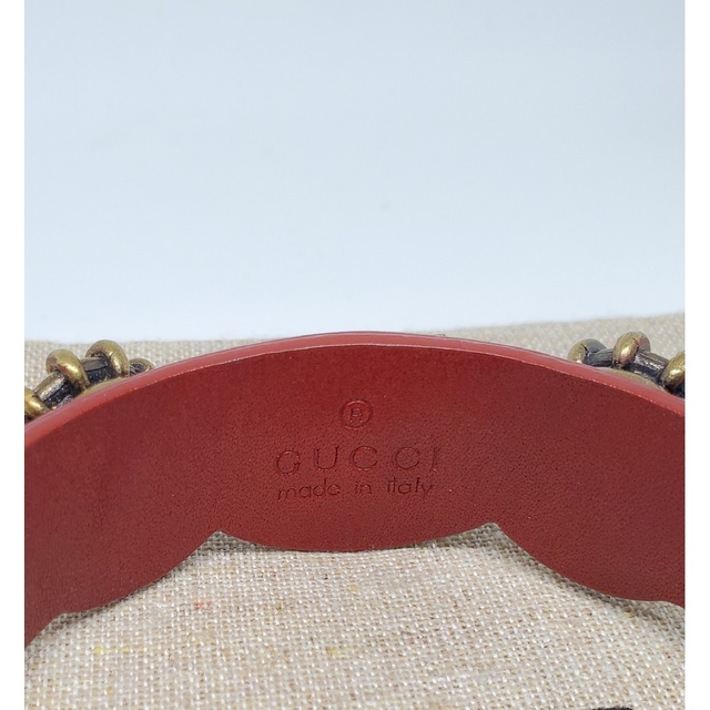 【超レア完売品】GUCCI レザーブレスレット タイガーヘッド ビジュー