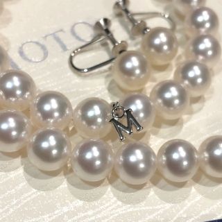 ミキモト MIKIMOTO アコヤ真珠 6.5-6.0mm ネックレス 43cm ピアス 2点セット SV K18 WG シルバー パール VLP 90176312