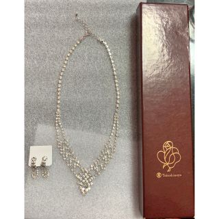 タカシマヤ(髙島屋)のネックレス イヤリング 高島屋 ストーン 美品 アクセサリー キラキラ シルバー(ネックレス)