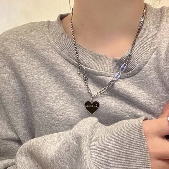 ♥ペンダント ハートチャーム チェーンネックレス シルバー propar.com.ar