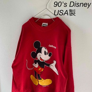 【usa製、リンガーTシャツ】Disneyビンテージミッキー90s 希少.