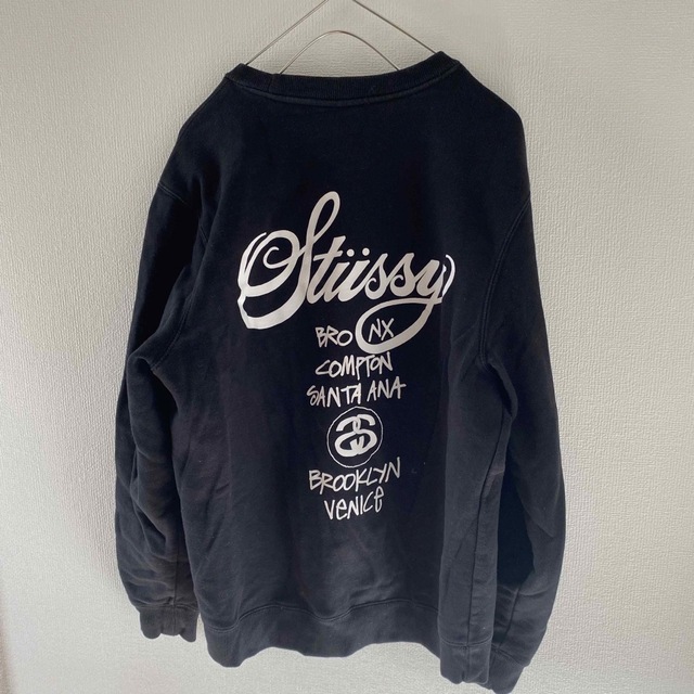 ビッグサイズ　STUSSY ステューシー　スウェットトレーナー　スクリプトロ　黒