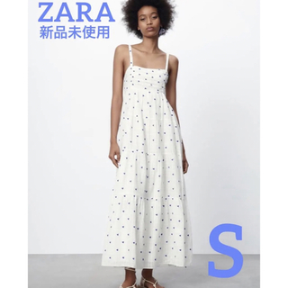 ザラ(ZARA)のZARA 新品未使用 エンブロイダリー ワンピース(ロングワンピース/マキシワンピース)