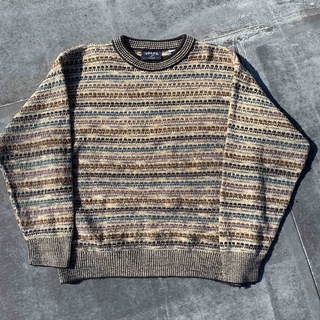 vintage　お洒落　レトロ　古着　男子　デザイン　ニット　セーター　日本製 ニット/セーター 人気商品の