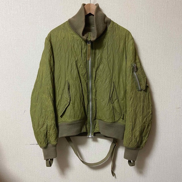 HELMUT LANG(ヘルムートラング)のHELMUT LANG Metallic Bondage Bomber メンズのジャケット/アウター(フライトジャケット)の商品写真