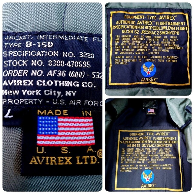 超極上品 90S AVIREX USA製 最高級衿ムートンカウレザーB-15D 8