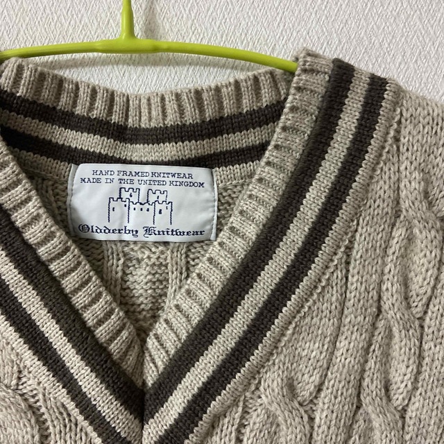 ベスト【Oldderby Knitwear】別注クリケットケーブルニットベスト 4